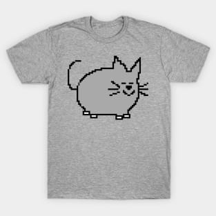 Cute Gray Cat Pixelart T-Shirt